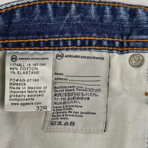 ADRIANO GOLDSCHMIED AG THE GRADUATE MEN'S BLUE STRAIGHT LEG JEAN PANT SIZE 32R - Picture 6 of 13